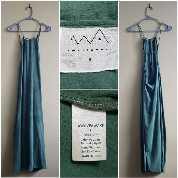 ETHICAL NWOT Awaveawake Backless String Dress Teal Aquamarine - Picture 3 of 3